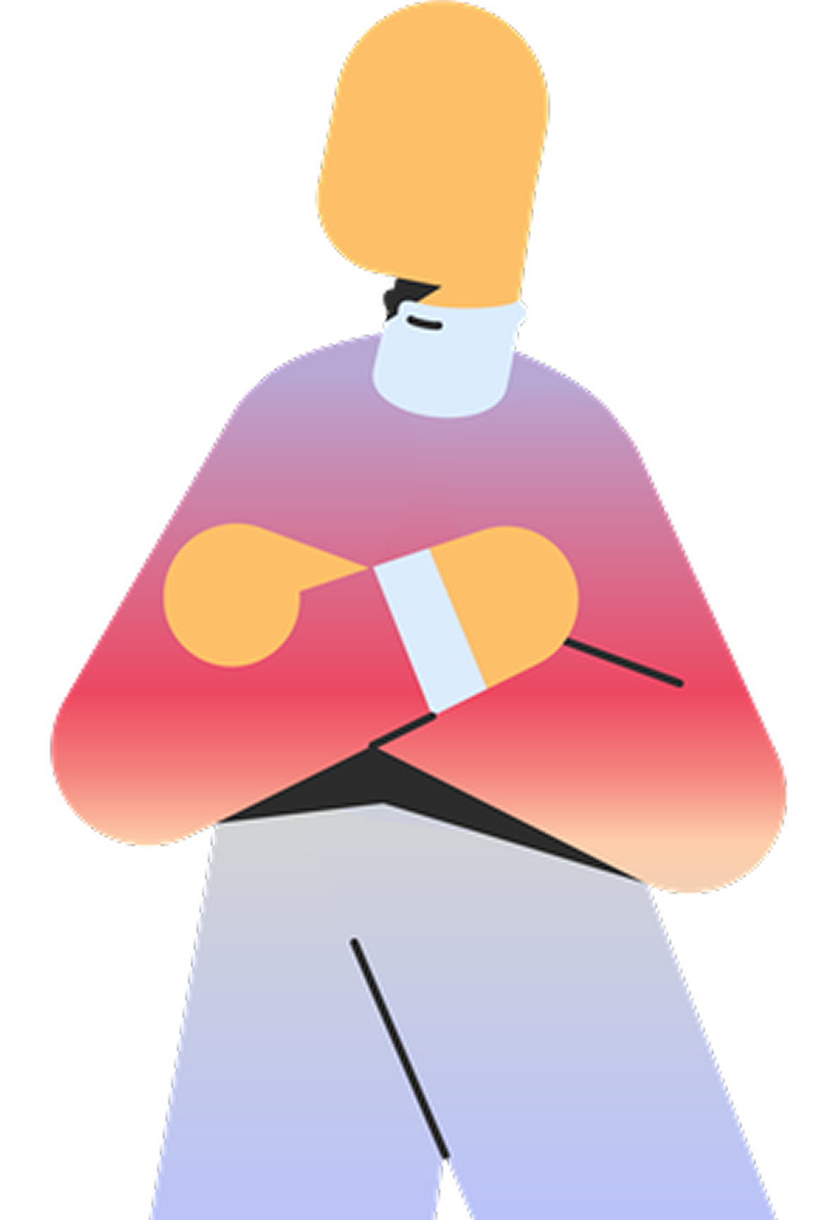 Illustration of a person with a laptop